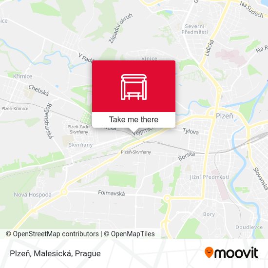 Plzeň, Malesická map