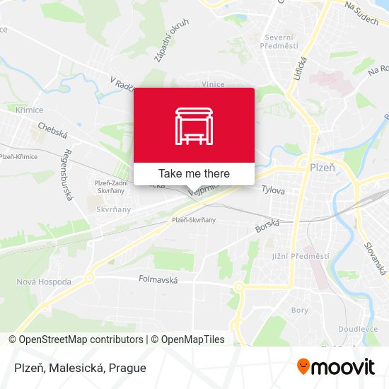 Plzeň, Malesická map