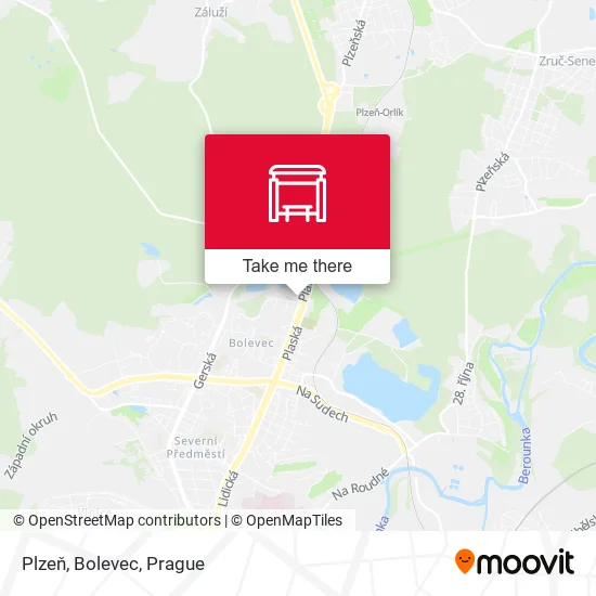 Карта Plzeň, Bolevec