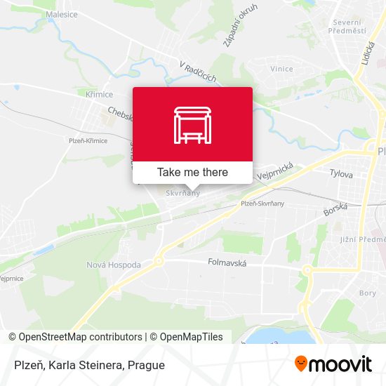 Plzeň, Karla Steinera map