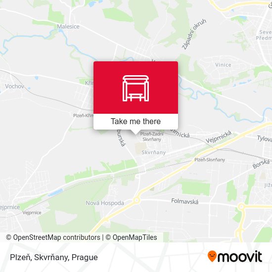 Plzeň, Skvrňany map