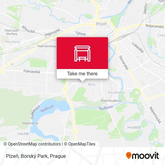 Plzeň, Borský Park map