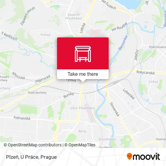 Карта Plzeň, U Práce