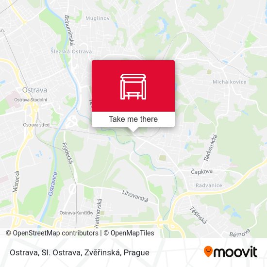 Ostrava, Sl. Ostrava, Zvěřinská map