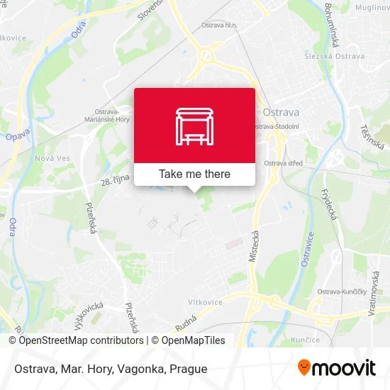 Карта Ostrava, Mar. Hory, Vagonka