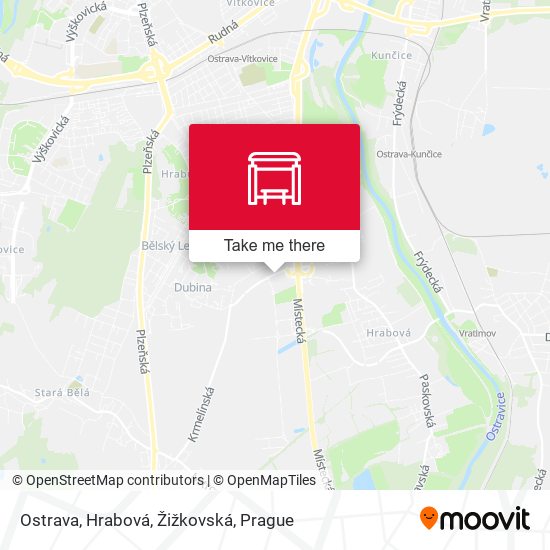 Ostrava, Hrabová, Žižkovská map