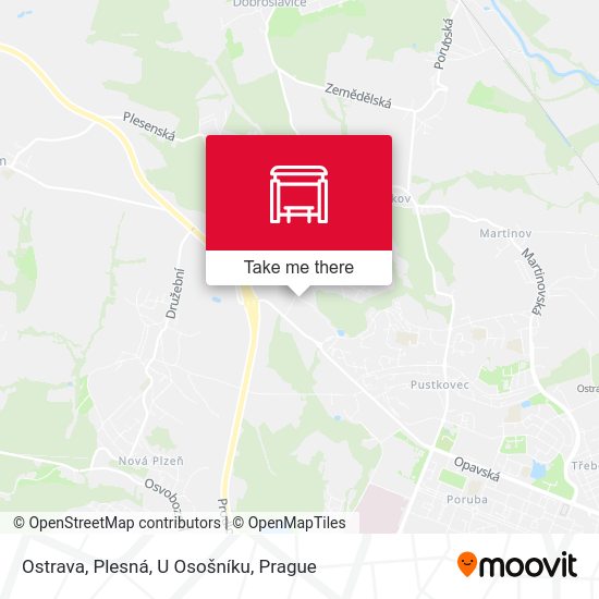 Ostrava, Plesná, U Osošníku map