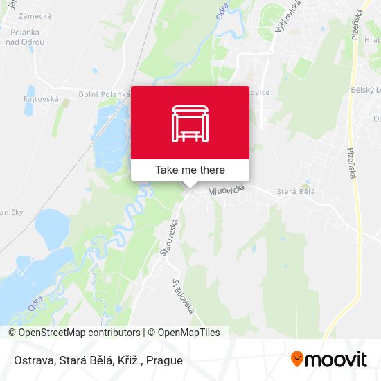 Ostrava, Stará Bělá, Křiž. map