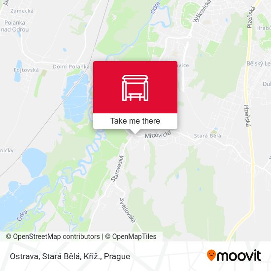 Ostrava, Stará Bělá, Křiž. map