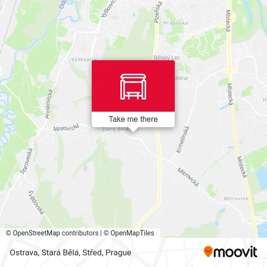 Карта Ostrava, Stará Bělá, Střed
