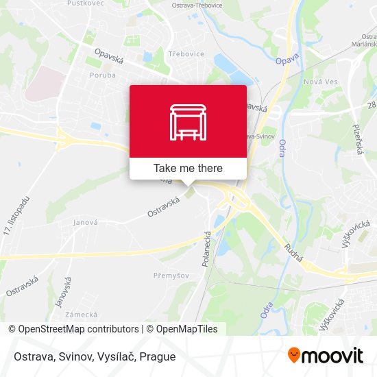 Ostrava, Svinov, Vysílač map