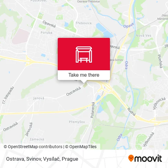 Карта Ostrava, Svinov, Vysílač