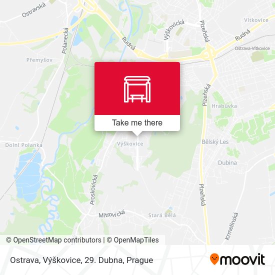 Ostrava, Výškovice, 29. Dubna map