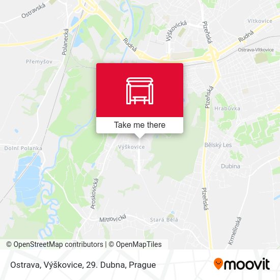 Ostrava, Výškovice, 29. Dubna map