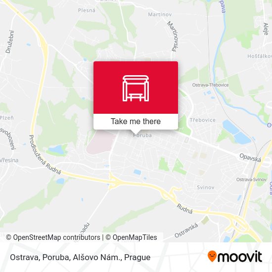 Ostrava, Poruba, Alšovo Nám. map
