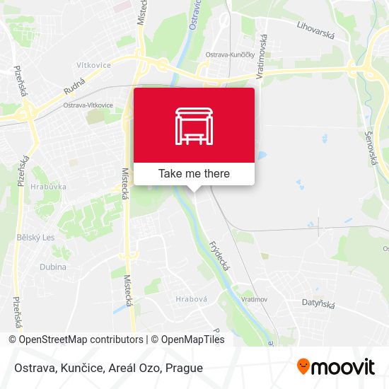 Ostrava, Kunčice, Areál Ozo map