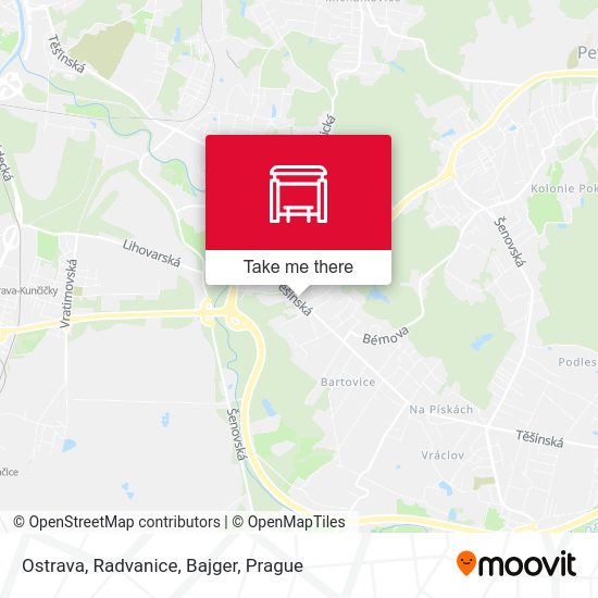 Ostrava, Radvanice, Bajger map