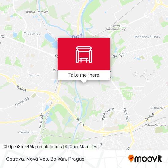 Ostrava, Nová Ves, Balkán map