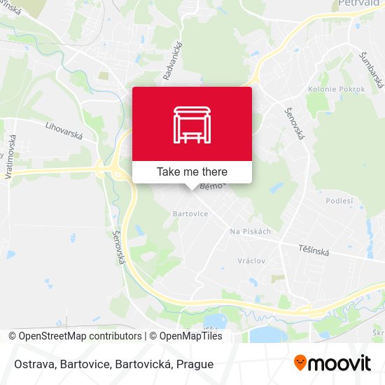 Ostrava, Bartovice, Bartovická map