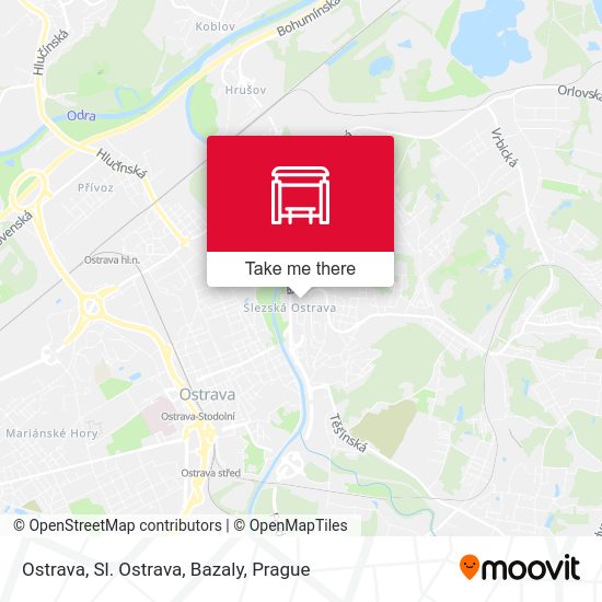 Ostrava, Sl. Ostrava, Bazaly map