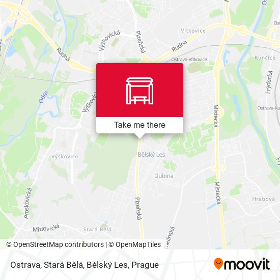 Ostrava, Stará Bělá, Bělský Les map
