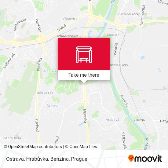 Ostrava, Hrabůvka, Benzina map