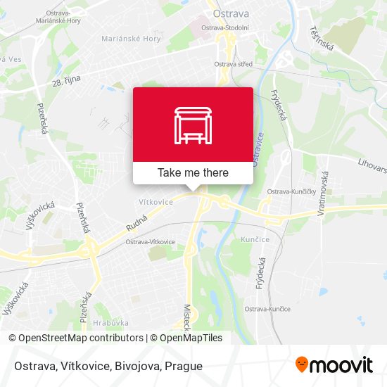 Ostrava, Vítkovice, Bivojova map