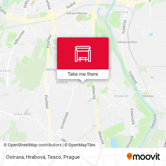 Карта Ostrava, Hrabová, Tesco
