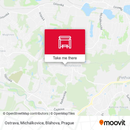 Ostrava, Michálkovice, Bláhova map