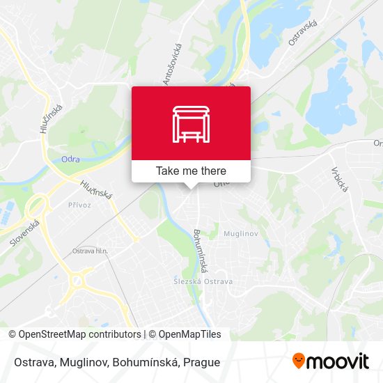Ostrava, Muglinov, Bohumínská map