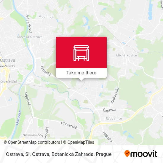 Карта Ostrava, Sl. Ostrava, Botanická Zahrada