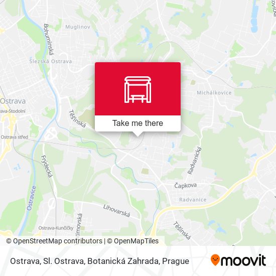 Карта Ostrava, Sl. Ostrava, Botanická Zahrada