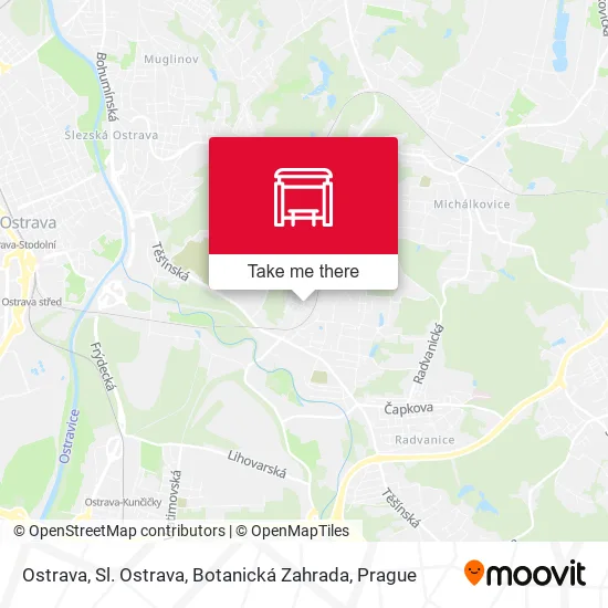 Карта Ostrava, Sl. Ostrava, Botanická Zahrada