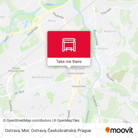 Ostrava, Mor. Ostrava, Českobratrská map