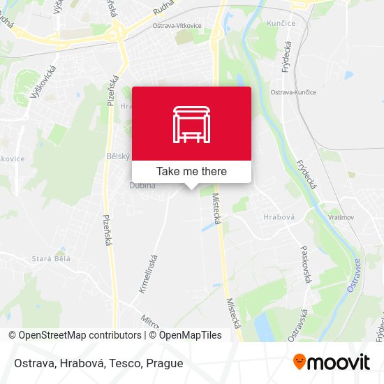 Ostrava, Hrabová, Tesco map