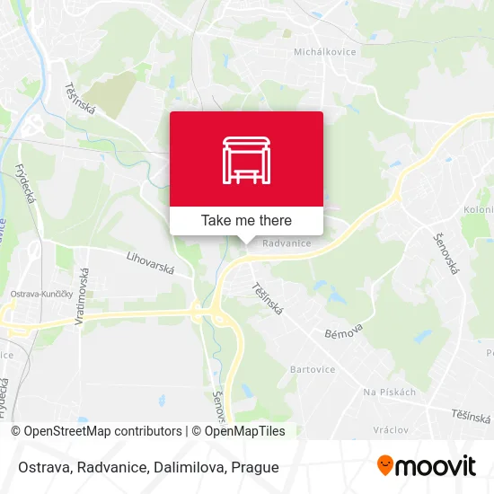 Карта Ostrava, Radvanice, Dalimilova