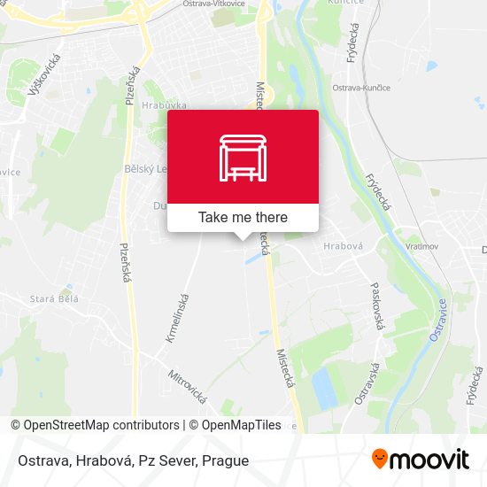 Ostrava, Hrabová, Pz Sever map