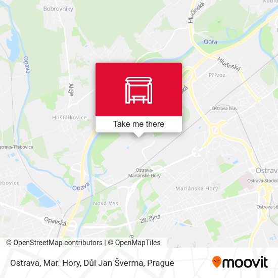 Ostrava, Mar. Hory, Důl Jan Šverma map