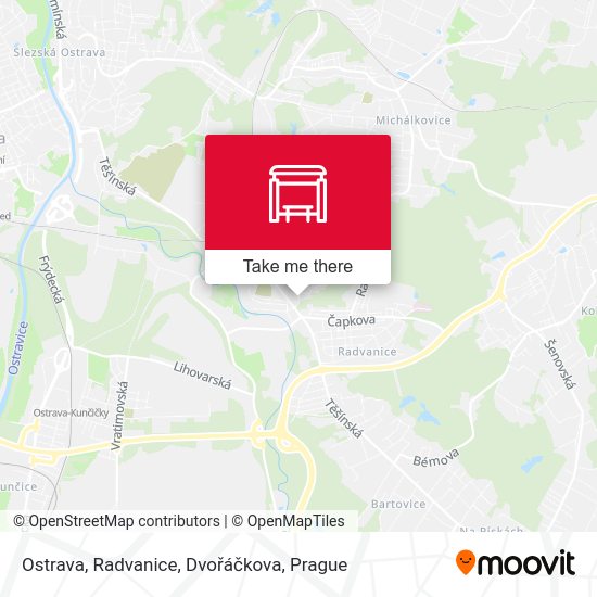 Ostrava, Radvanice, Dvořáčkova map