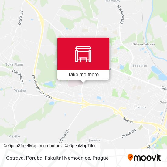 Ostrava, Poruba, Fakultní Nemocnice map