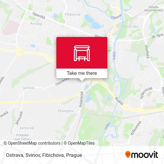 Ostrava, Svinov, Fibichova map