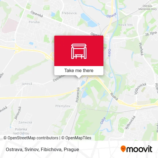 Карта Ostrava, Svinov, Fibichova