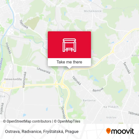 Карта Ostrava, Radvanice, Fryštátská