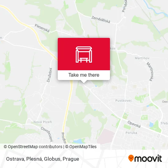 Карта Ostrava, Plesná, Globus