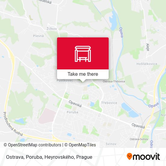 Ostrava, Poruba, Heyrovského map