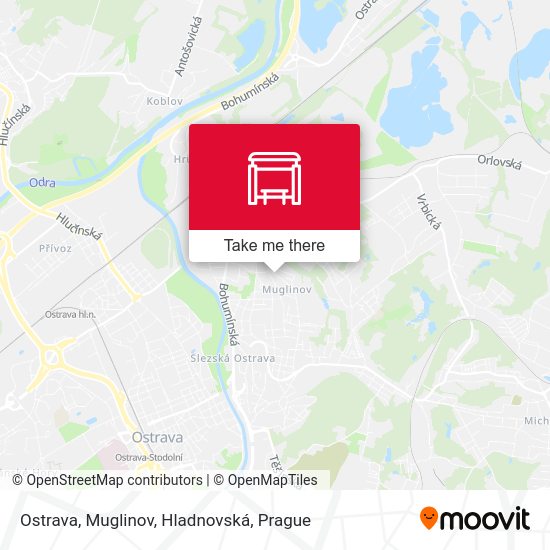Ostrava, Muglinov, Hladnovská map
