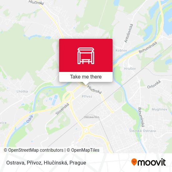 Ostrava, Přívoz, Hlučínská map