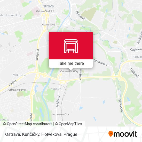 Ostrava, Kunčičky, Holvekova map