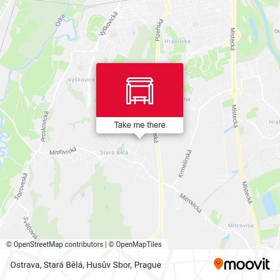 Карта Ostrava, Stará Bělá, Husův Sbor