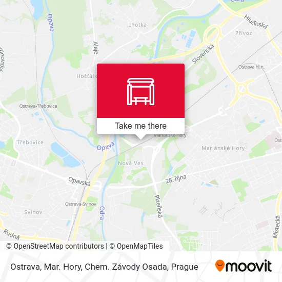 Карта Ostrava, Mar. Hory, Chem. Závody Osada